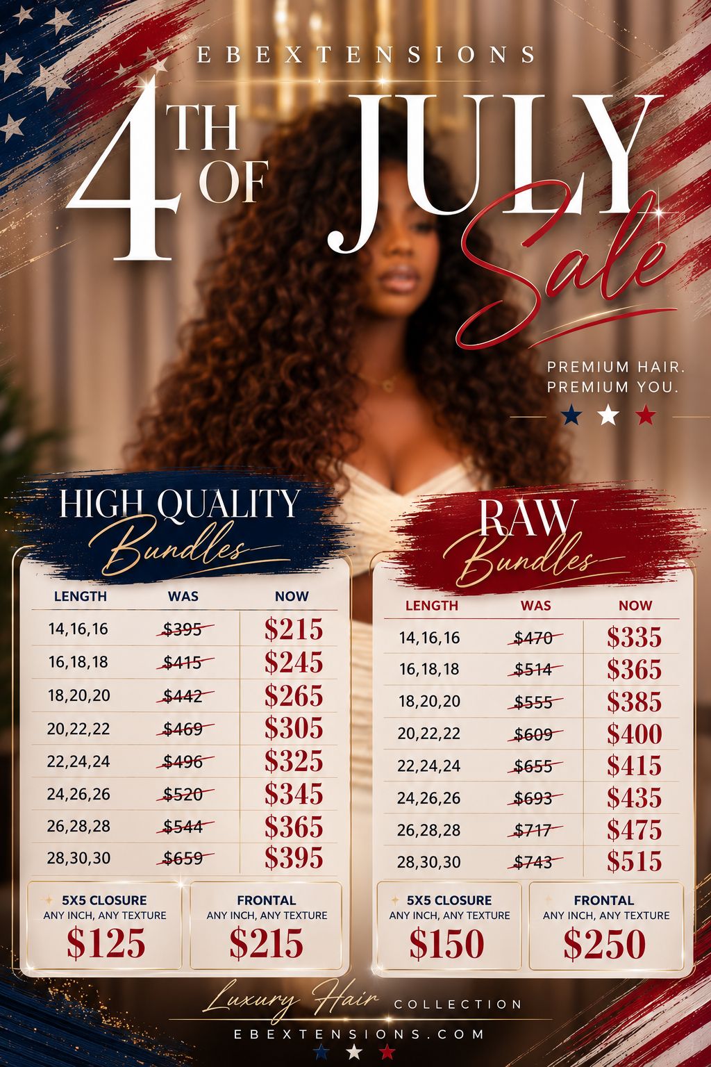 High Quality 3 Bundle Package (4th of July SALE)